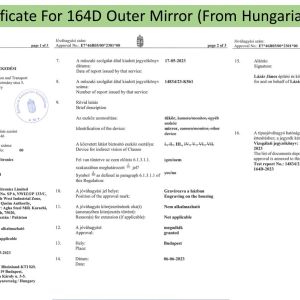 E Mark Certificate (From Hungarian Authority) 